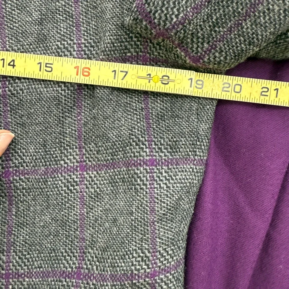 Pendleton Women's Size 10/12 Wool Blazer Skirt Suit Set Gray Plaid‎ Purple Lined